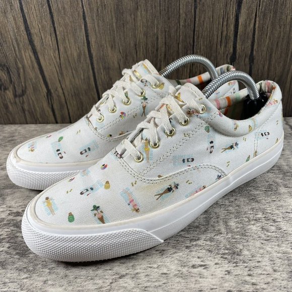 KEDS X Rifle Paper Co Size 7.5 Sun Girls Beach Anchor Low Top Sneakers Shoes - Picture 2 of 9